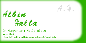 albin halla business card